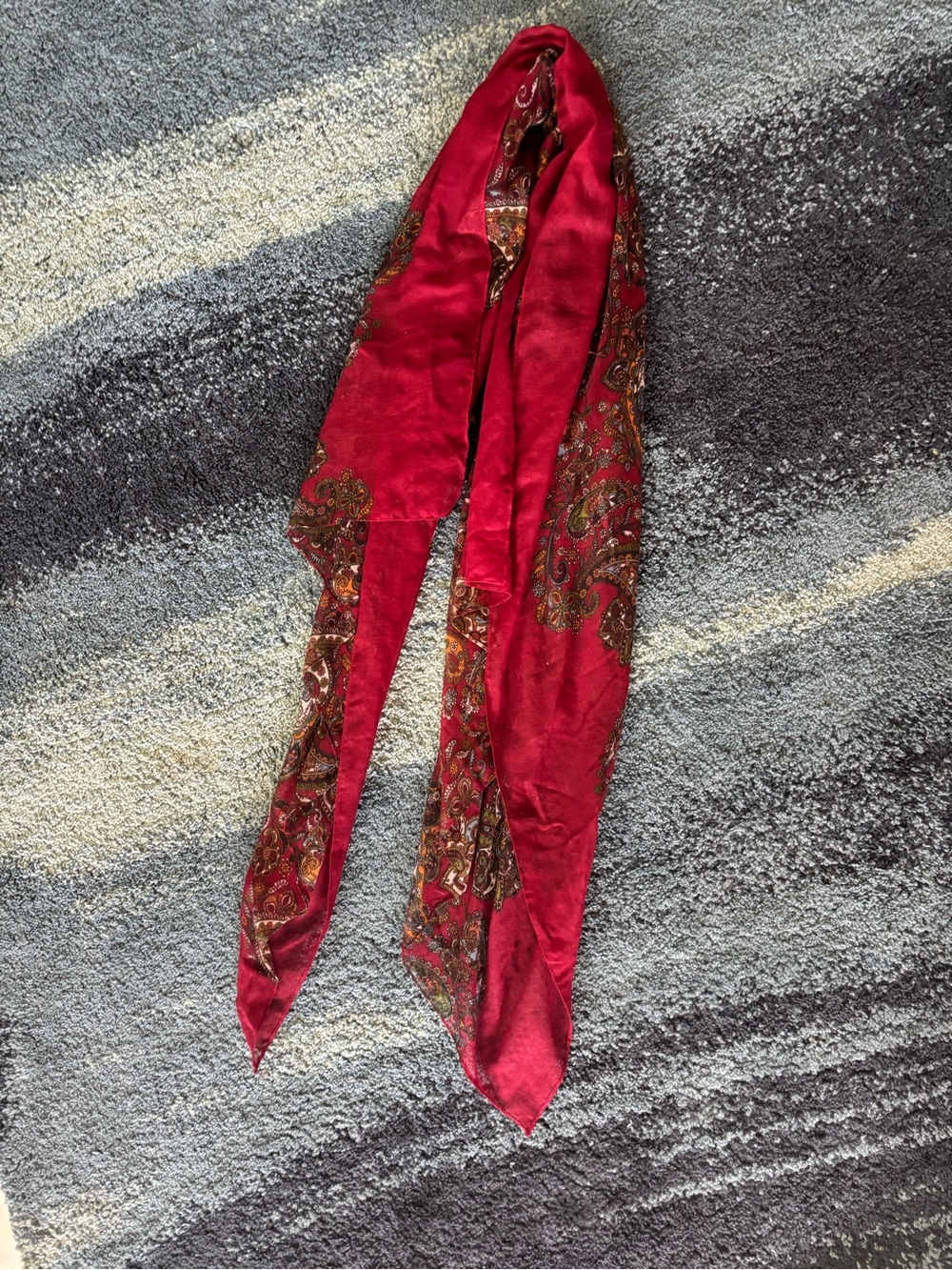 Gorgeous autumn burgundy merlot red paisley boho BIG scarf